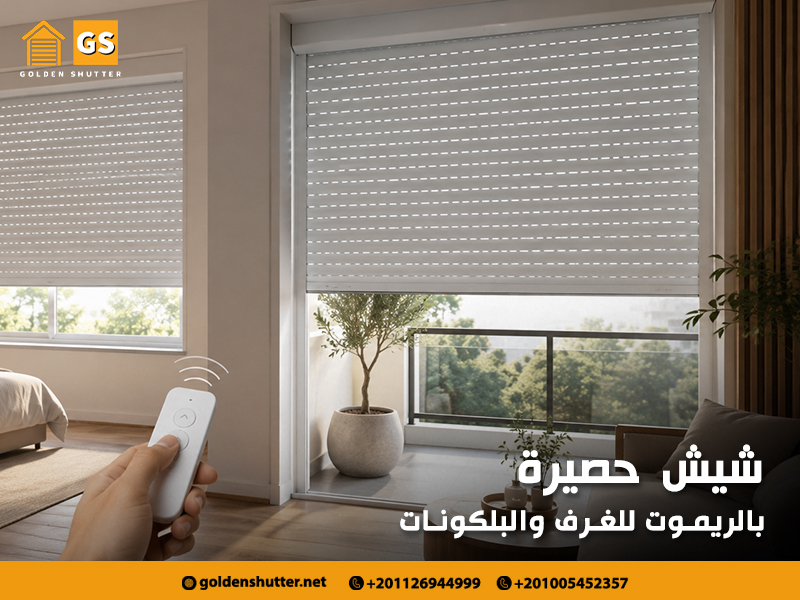 شيش حصيرة بالريموت للغرف والبلكونات